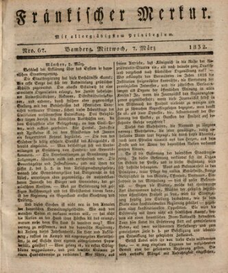 Fränkischer Merkur (Bamberger Zeitung) Mittwoch 7. März 1832