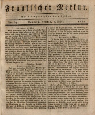 Fränkischer Merkur (Bamberger Zeitung) Freitag 9. März 1832