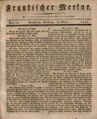 Fränkischer Merkur (Bamberger Zeitung) Montag 19. März 1832