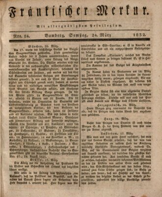 Fränkischer Merkur (Bamberger Zeitung) Samstag 24. März 1832