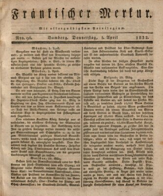 Fränkischer Merkur (Bamberger Zeitung) Donnerstag 5. April 1832