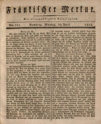 Fränkischer Merkur (Bamberger Zeitung) Montag 30. April 1832