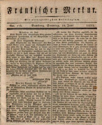 Fränkischer Merkur (Bamberger Zeitung) Sonntag 24. Juni 1832