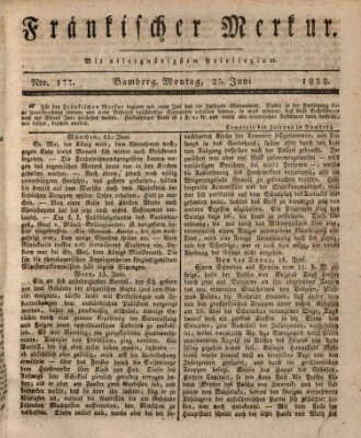 Fränkischer Merkur (Bamberger Zeitung) Montag 25. Juni 1832