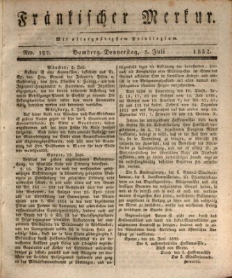 Fränkischer Merkur (Bamberger Zeitung) Donnerstag 5. Juli 1832