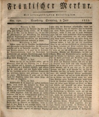 Fränkischer Merkur (Bamberger Zeitung) Sonntag 8. Juli 1832