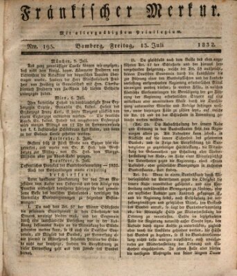 Fränkischer Merkur (Bamberger Zeitung) Freitag 13. Juli 1832