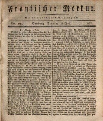 Fränkischer Merkur (Bamberger Zeitung) Sonntag 15. Juli 1832