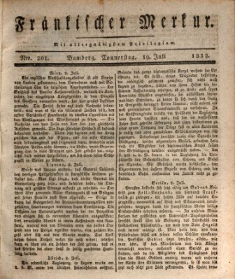 Fränkischer Merkur (Bamberger Zeitung) Donnerstag 19. Juli 1832