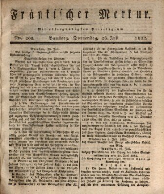 Fränkischer Merkur (Bamberger Zeitung) Donnerstag 26. Juli 1832