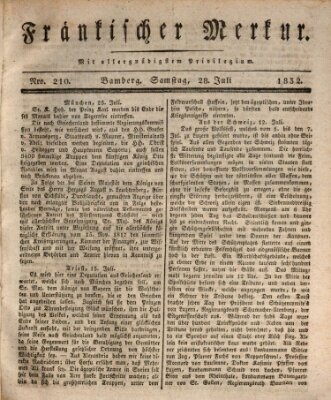 Fränkischer Merkur (Bamberger Zeitung) Samstag 28. Juli 1832