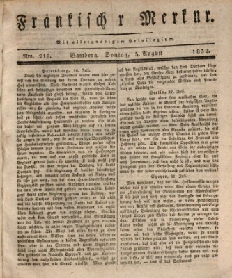 Fränkischer Merkur (Bamberger Zeitung) Sonntag 5. August 1832