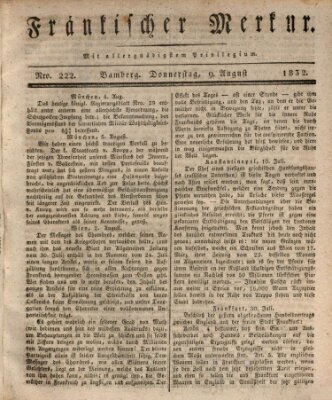 Fränkischer Merkur (Bamberger Zeitung) Donnerstag 9. August 1832