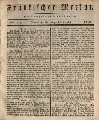 Fränkischer Merkur (Bamberger Zeitung) Freitag 10. August 1832