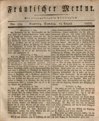 Fränkischer Merkur (Bamberger Zeitung) Samstag 11. August 1832