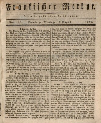 Fränkischer Merkur (Bamberger Zeitung) Montag 13. August 1832