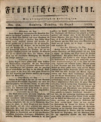 Fränkischer Merkur (Bamberger Zeitung) Samstag 25. August 1832