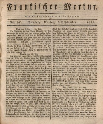 Fränkischer Merkur (Bamberger Zeitung) Montag 3. September 1832