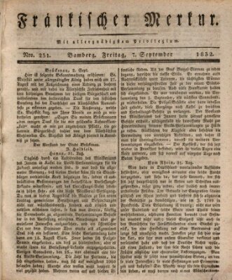 Fränkischer Merkur (Bamberger Zeitung) Freitag 7. September 1832