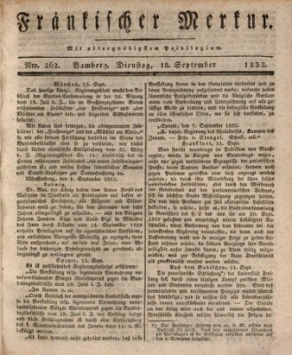 Fränkischer Merkur (Bamberger Zeitung) Dienstag 18. September 1832