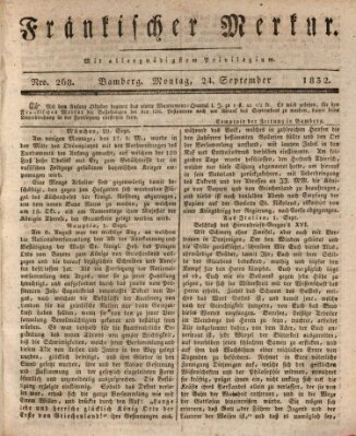 Fränkischer Merkur (Bamberger Zeitung) Montag 24. September 1832