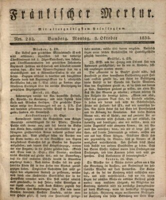 Fränkischer Merkur (Bamberger Zeitung) Montag 8. Oktober 1832