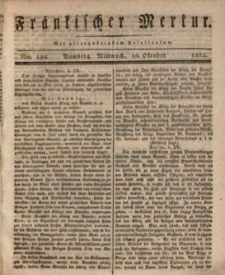 Fränkischer Merkur (Bamberger Zeitung) Mittwoch 10. Oktober 1832