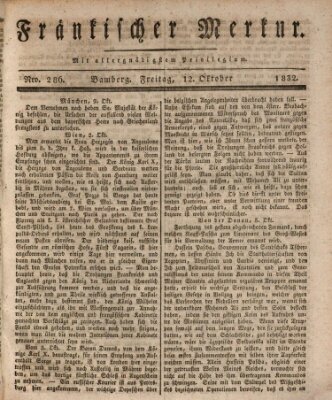 Fränkischer Merkur (Bamberger Zeitung) Freitag 12. Oktober 1832