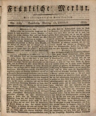 Fränkischer Merkur (Bamberger Zeitung) Montag 15. Oktober 1832