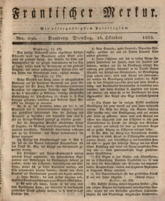 Fränkischer Merkur (Bamberger Zeitung) Dienstag 16. Oktober 1832