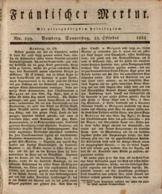 Fränkischer Merkur (Bamberger Zeitung) Donnerstag 25. Oktober 1832