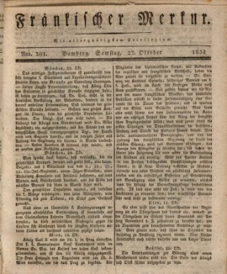 Fränkischer Merkur (Bamberger Zeitung) Samstag 27. Oktober 1832