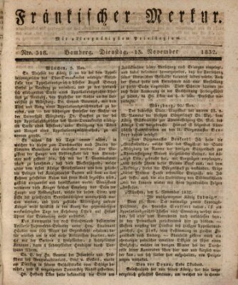 Fränkischer Merkur (Bamberger Zeitung) Dienstag 13. November 1832