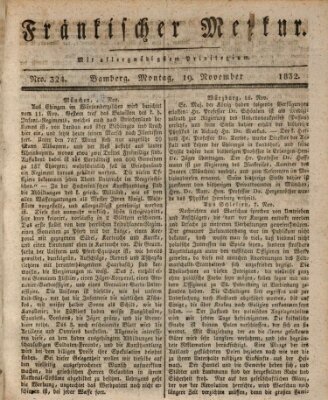 Fränkischer Merkur (Bamberger Zeitung) Montag 19. November 1832