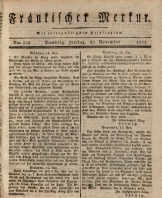 Fränkischer Merkur (Bamberger Zeitung) Freitag 23. November 1832