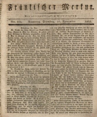 Fränkischer Merkur (Bamberger Zeitung) Dienstag 27. November 1832