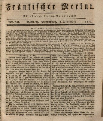 Fränkischer Merkur (Bamberger Zeitung) Donnerstag 6. Dezember 1832