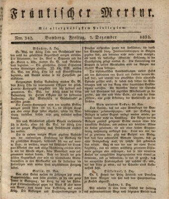 Fränkischer Merkur (Bamberger Zeitung) Freitag 7. Dezember 1832