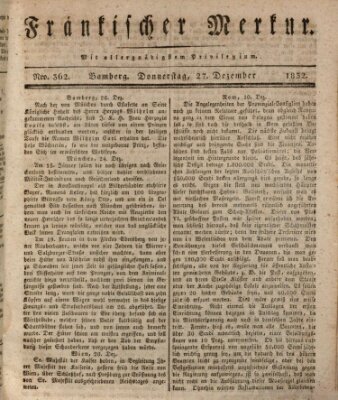 Fränkischer Merkur (Bamberger Zeitung) Donnerstag 27. Dezember 1832