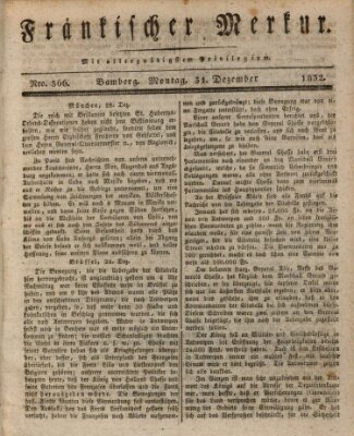 Fränkischer Merkur (Bamberger Zeitung) Montag 31. Dezember 1832