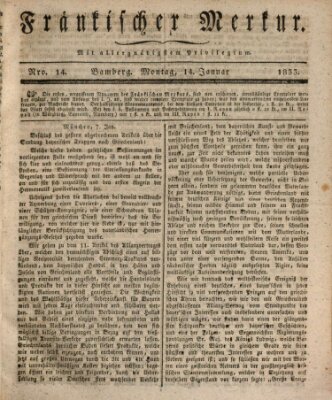 Fränkischer Merkur (Bamberger Zeitung) Montag 14. Januar 1833