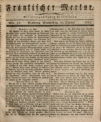 Fränkischer Merkur (Bamberger Zeitung) Donnerstag 17. Januar 1833