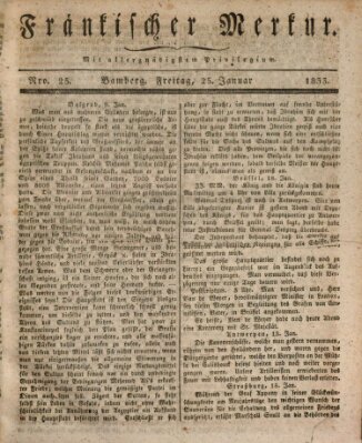 Fränkischer Merkur (Bamberger Zeitung) Freitag 25. Januar 1833