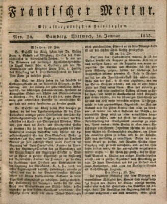 Fränkischer Merkur (Bamberger Zeitung) Mittwoch 30. Januar 1833