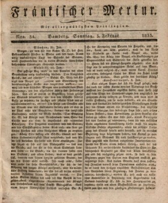 Fränkischer Merkur (Bamberger Zeitung) Sonntag 3. Februar 1833