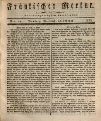 Fränkischer Merkur (Bamberger Zeitung) Mittwoch 13. Februar 1833