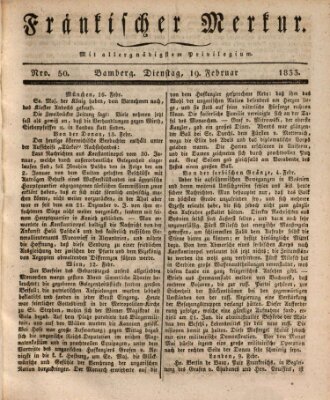 Fränkischer Merkur (Bamberger Zeitung) Dienstag 19. Februar 1833