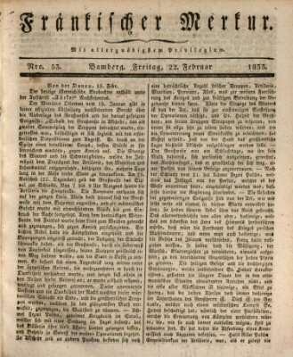 Fränkischer Merkur (Bamberger Zeitung) Freitag 22. Februar 1833