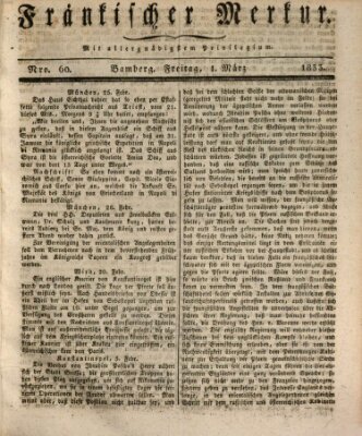 Fränkischer Merkur (Bamberger Zeitung) Freitag 1. März 1833