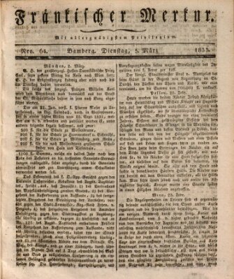 Fränkischer Merkur (Bamberger Zeitung) Dienstag 5. März 1833